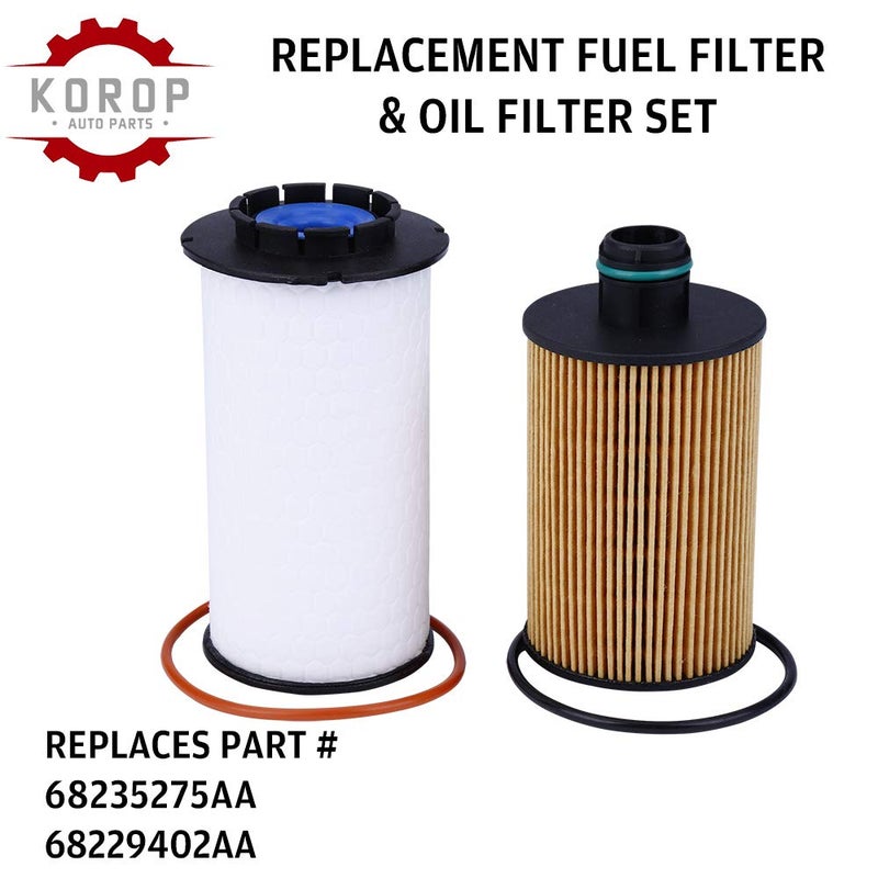 KOROP 68235275AA Diesel Fuel Filter and 68229402AA Oil filter, Fits for Dodge RAM 1500 3.0L V6 Diesel Turbocharged Engine 2014 2015 2016 2017 2018 1 - Image 2